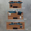 overhead view of three different size desks a 48 inches by 30 inches 60 inches by 30 inches and 72 inches by 30 inches 